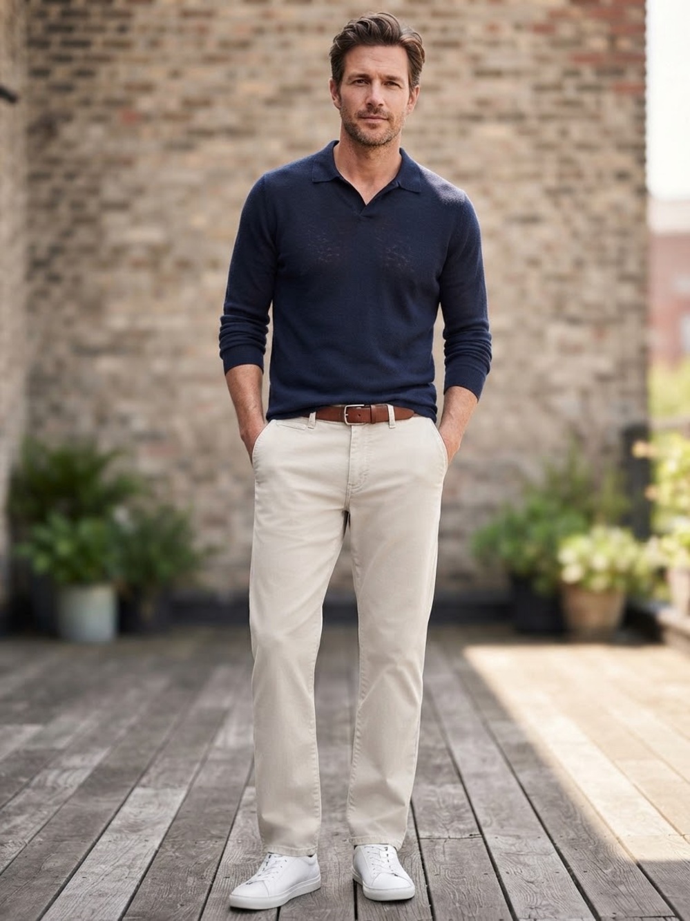 Projek Raw Men's Loose Fit Khaki Pants (Size 38)
